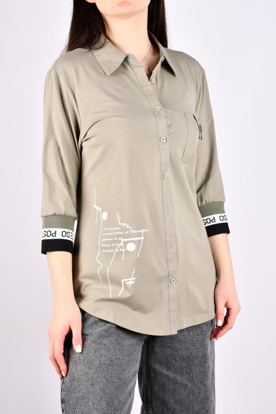 Рубашка женская (цв.хаки) стрейчевая "GERTIE" Размеры в наличии : 42, 46 арт.6105