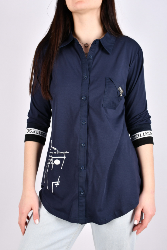 Рубашка женская (цв.черный) стрейчевая "GERTIE" Размеры в наличии : 42, 44, 46, 48, 50, 52, 54 арт.6105