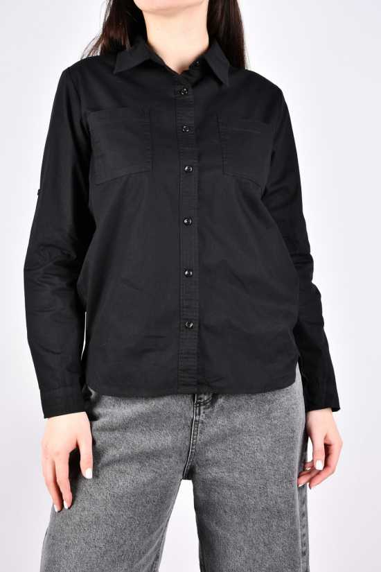 Рубашка женская (цв.черный) "BASE" Размеры в наличии : 42, 44, 46, 48 арт.A3022