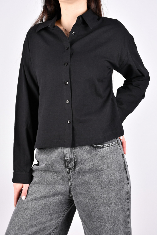 Рубашка женская (цв.черный) "BASE" Размеры в наличии : 42, 44, 46, 48, 50 арт.A9005