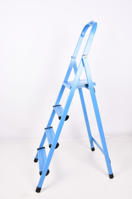 Драбина металева 4 сходинки (кол. синій) робоча висота 300см вага 5кг арт.404