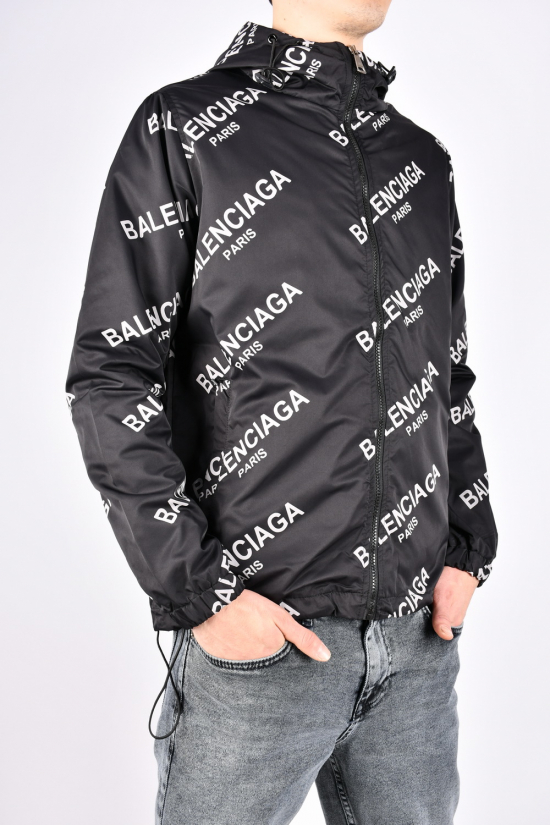 Вітровка чоловіча (кол. чорний) з плащової тканини "BALENCIAGA" Розміри в наявності : 50, 52, 54, 56 арт.4084