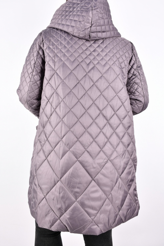 Куртка женская (цв.серый) демисезонная болоневая "CECECOLY" Размеры в наличии : 48, 50, 52, 54, 56 арт.5007