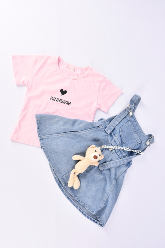 Сарафан джинсовый и футболка для девочки Рост в наличии : 98, 104, 110, 116, 122 арт.X026