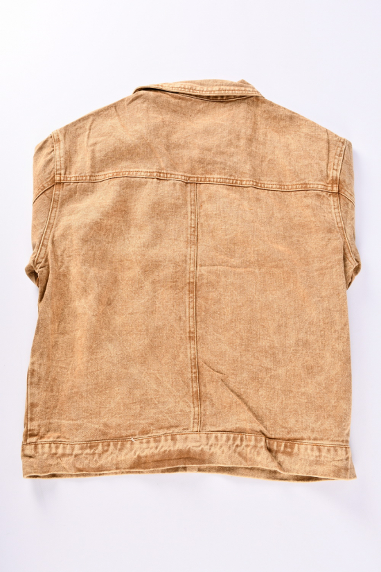 Пиджак женский джинсовый (цв.горчичный) "BASE" Размеры в наличии : 44, 46, 48 арт.A7675