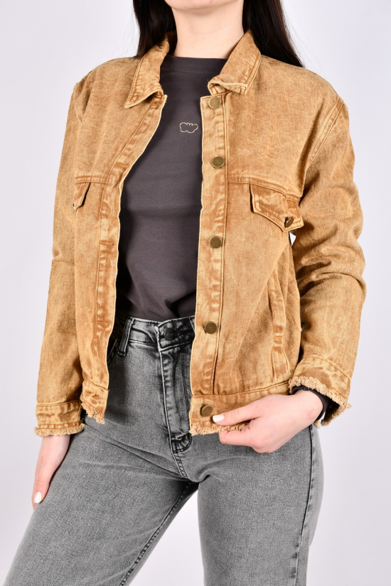 Пиджак женский джинсовый (цв.горчичный) "BASE" Размеры в наличии : 44, 46, 48 арт.A7671