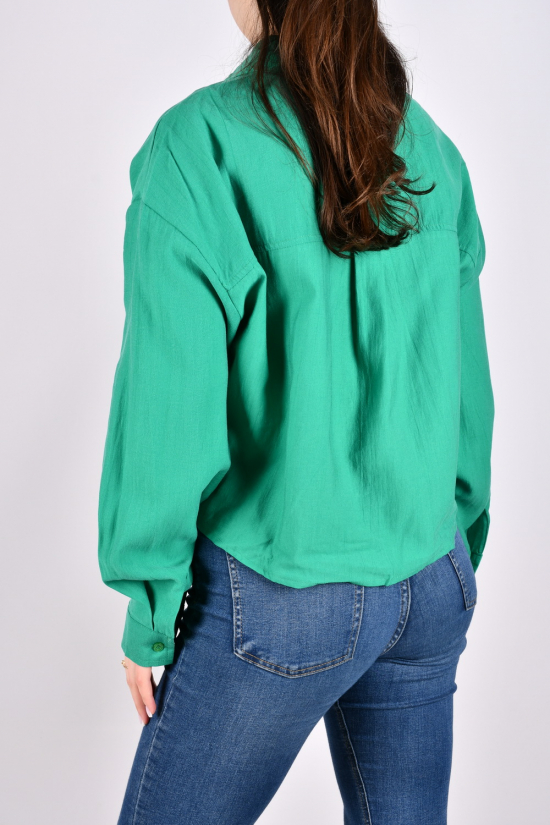 Сорочка жіноча (кол. зелений) "QIANZHIDU" модель OVERSIZE Розміри в наявності : 42, 44, 46, 48, 50 арт.EC17052350