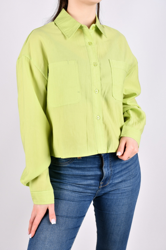 Рубашка женская (цв.салатовый) "QIANZHIDU" модель OVERSIZE Размеры в наличии : 42, 44, 46, 48, 50 арт.EC17052350