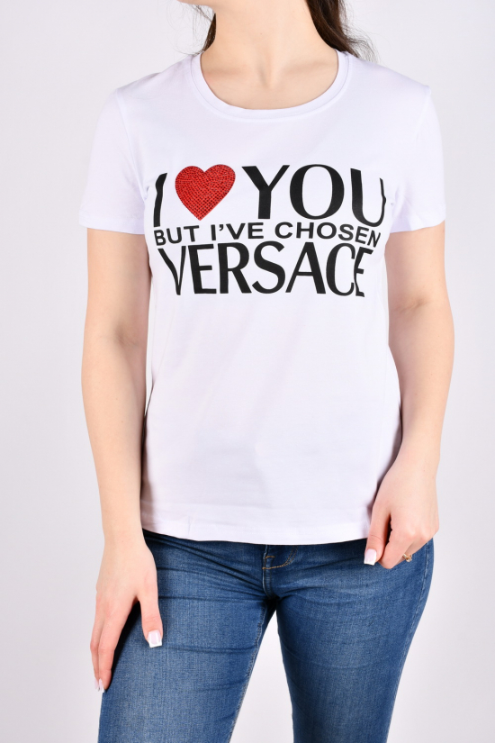 Футболка жіноча (кол. білий) "Versace" (93% cotton, 7% lycra) Розміри в наявності : 42, 44, 50 арт.BYN-229