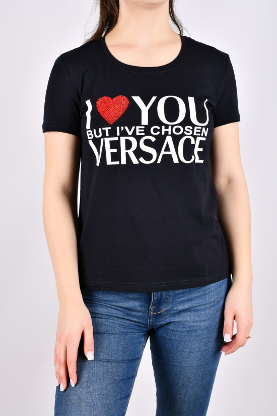 Футболка жіноча (кол. чорний) "Versace" (93% cotton, 7% lycra) Розміри в наявності : 42, 44, 46, 48, 50 арт.BYN-229