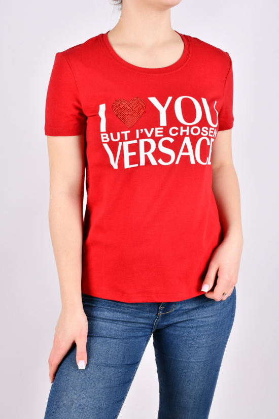 Футболка жіноча (кол. червоний) "Versace" (93% cotton, 7% lycra) Розміри в наявності : 42, 44, 46, 48, 50 арт.BYN-229