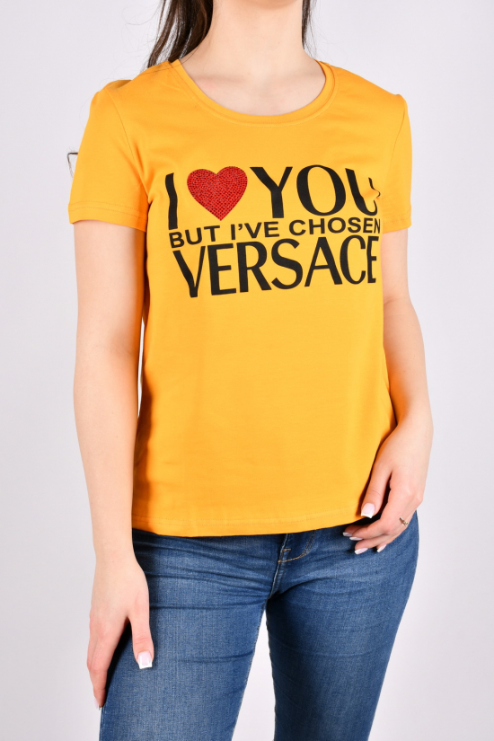 Футболка жіноча (кол. жовтий) "Versace" (93% cotton, 7% lycra) Розміри в наявності : 42, 44, 46, 48, 50 арт.BYN-229