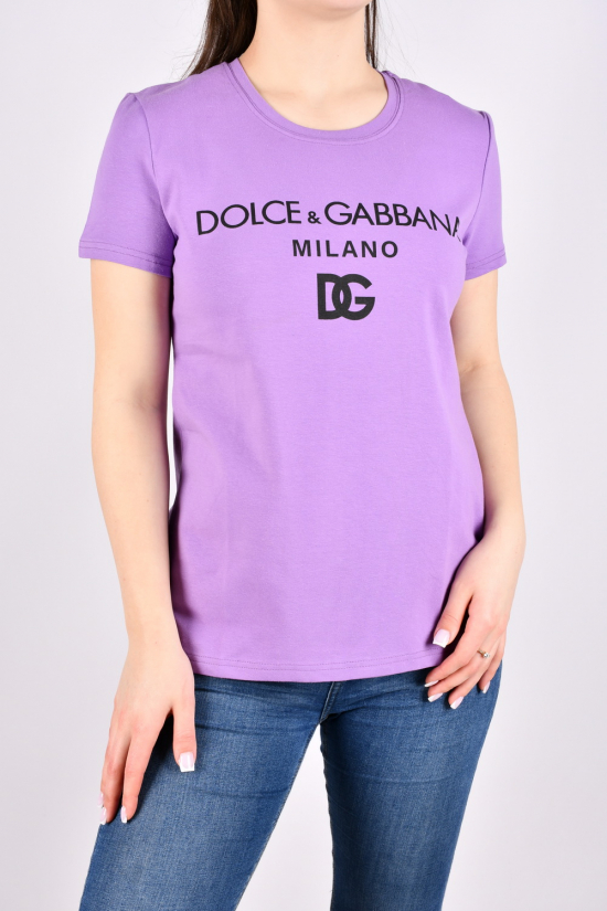 Футболка жіноча (кол. фіолетовий) "Dolce Gabbana" (93% cotton, 7% lycra) Розміри в наявності : 44, 46, 48, 50, 52 арт.BYN-235