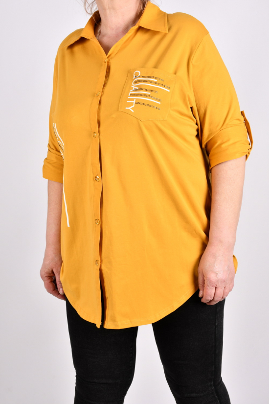 Рубашка женская (цв.горчичный) стрейчевая "ANGORA" Размеры в наличии : 48, 50, 52 арт.699