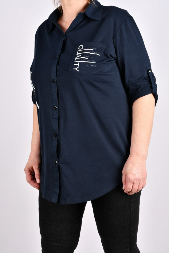 Рубашка женская (цв.т.синий) стрейчевая "ANGORA" Размеры в наличии : 48, 50 арт.699