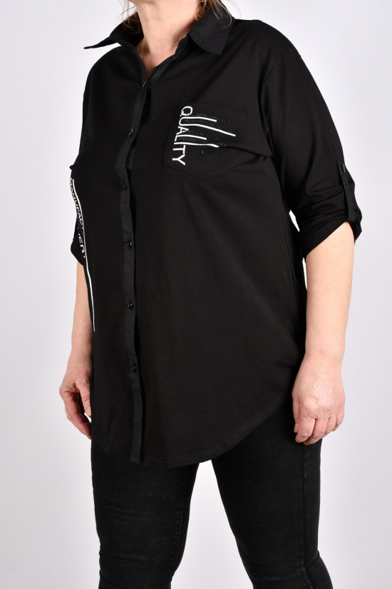 Сорочка жіноча (кол. чорний) стрейчева "ANGORA" Розміри в наявності : 48, 50, 52 арт.699