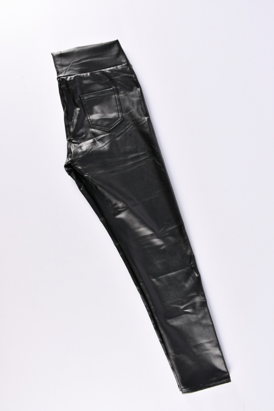 Лосини жіночі екошкіра (кол. чорний) "CLOVER" Розміри в наявності : 46, 48, 50 арт.PU253