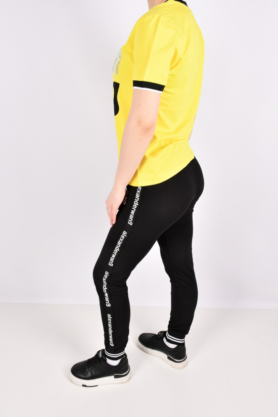 Жіночий костюм (кол. жовтий/чорний) трикотажний "WANG" Розміри в наявності : 40, 42, 44 арт.3103