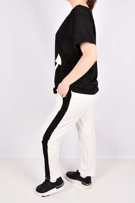 Жіночий костюм (кол. чорний/білий) трикотажний розмір 46-48 арт.3105