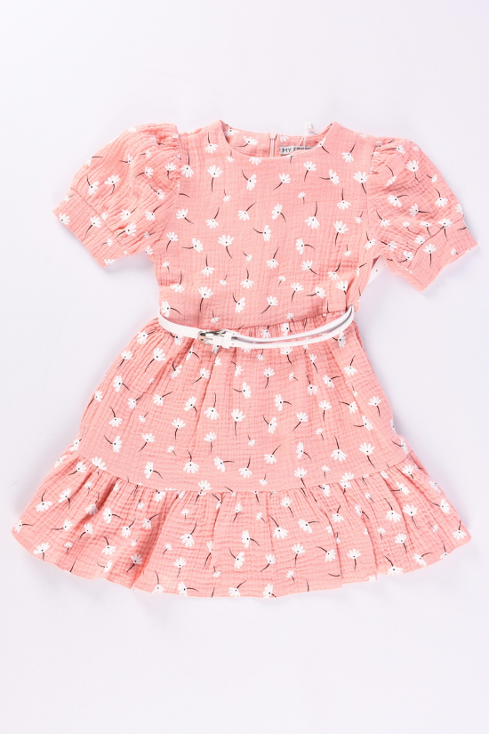 Платье для девочки (цв.персиковый) трикотажное Рост в наличии : 104, 122, 128 арт.751