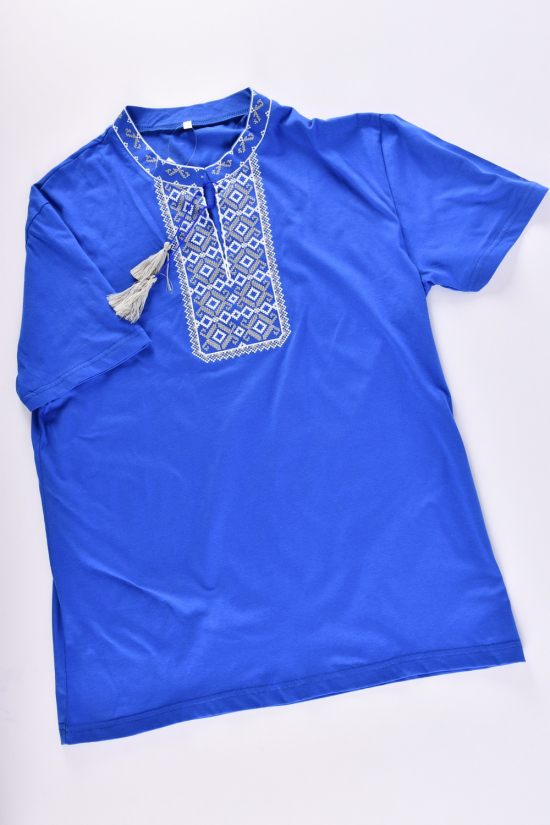 Футболка-вышиванка мужская (цв.голубой) трикотажная Размер в наличии : 50 арт.012-56