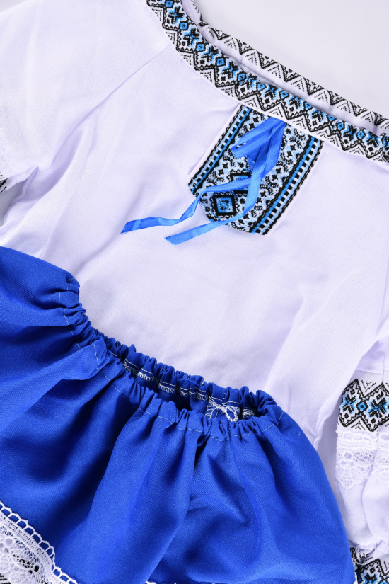 Платье для девочки (цв.белый/синий) "вышиванка" Рост в наличии : 92, 98, 104, 110, 116, 122, 128 арт.орнамент
