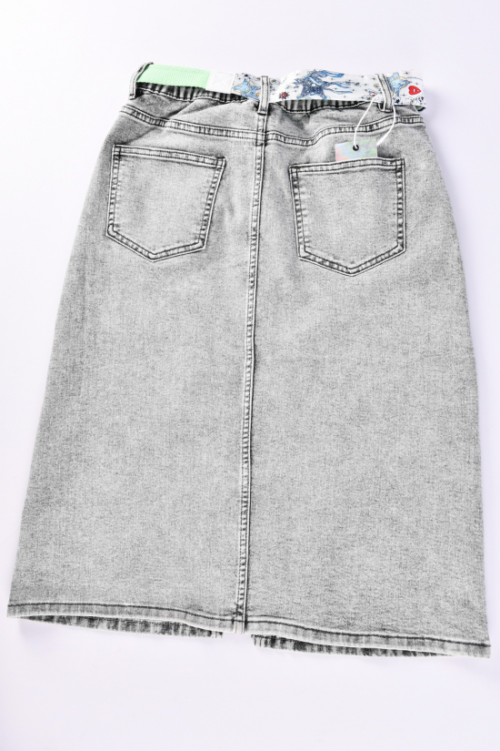Юбка джинсовая женская с поясом" LANLANIEE" Размеры в наличии : 30, 31, 32, 34 арт.9002