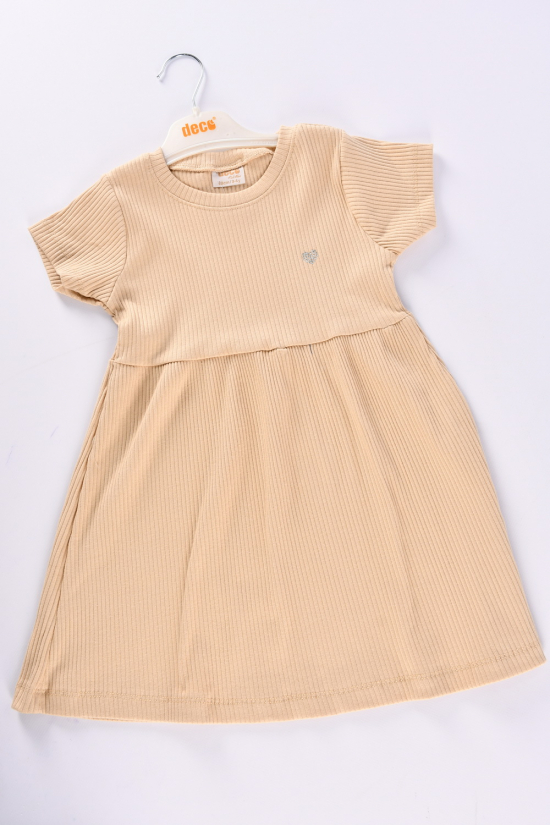 Сукня для дівчинки (кол. латте) тканина рубчик "DECO" Зріст в наявності : 98, 104, 116 арт.401006