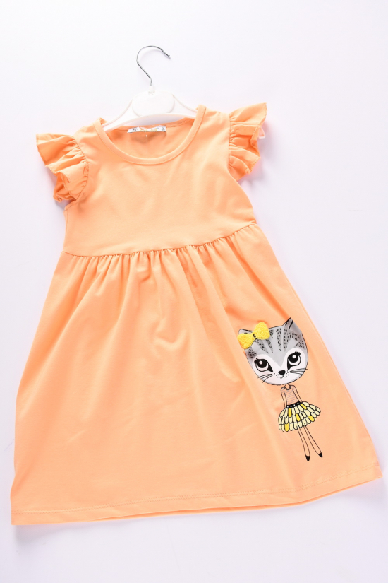 Платье для девочки (цв.персиковый) трикотажное "ALG" Рост в наличии : 98, 110, 116, 122 арт.402804