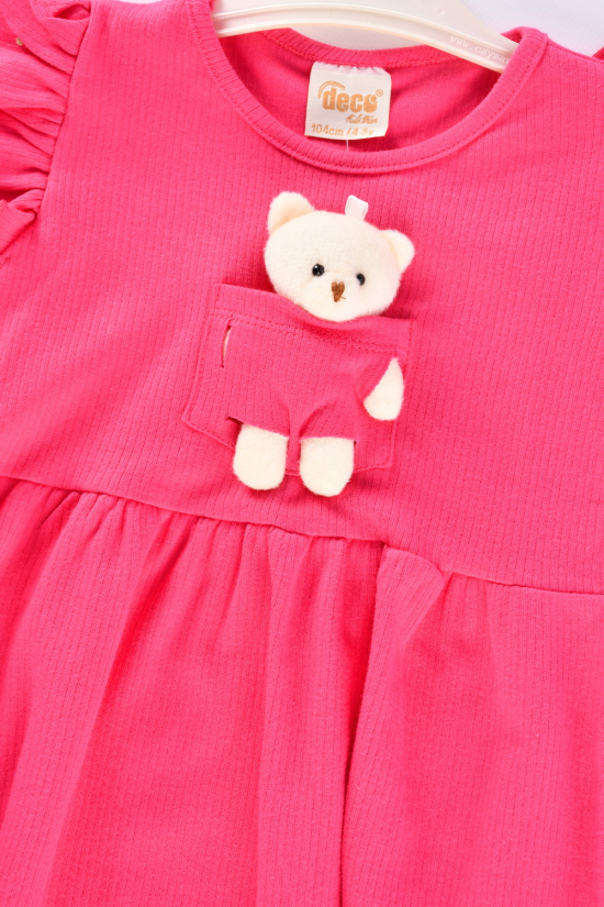 Платье для девочки (цв.малиновый) ткань рубчик "DECO" Рост в наличии : 98, 104, 110, 116 арт.399288
