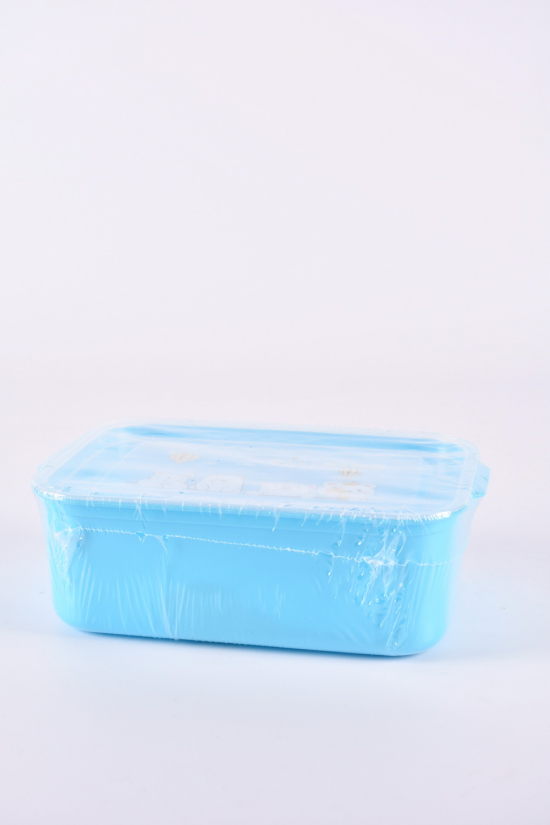 Ланч-бокс (контейнер) цв.голубой с ложкой размер 20/14/7см арт.31009