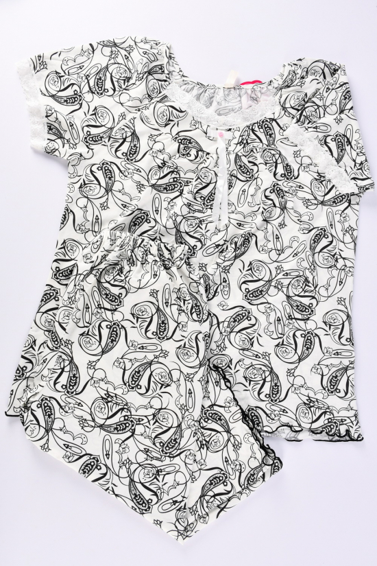 Жіноча піжама (кол. білий/чорний) трикотажна Розміри в наявності : 54, 56, 58, 60, 62 арт.309-2