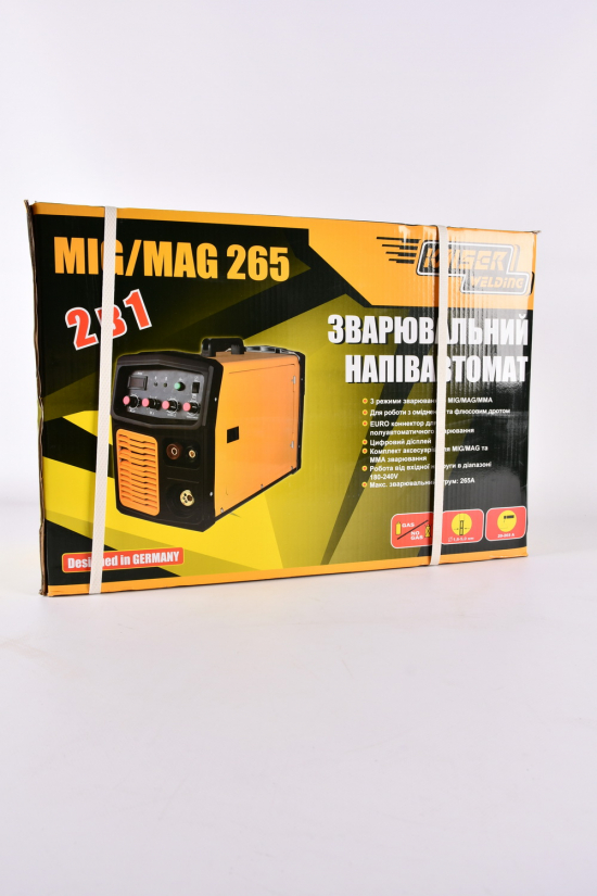 Зварювальний напівавтомат інверторний 220В, 6,5кВт зварювальний струм 265А, дріт 0,6-1,0мм арт.MIG-265