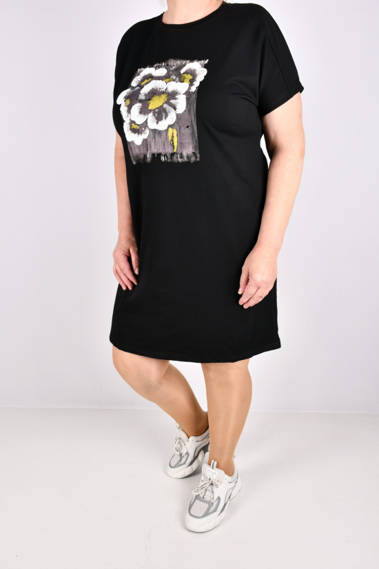 Платье женское трикотажное (цв.чёрный) "Love Me" размер 46-48 арт.W106