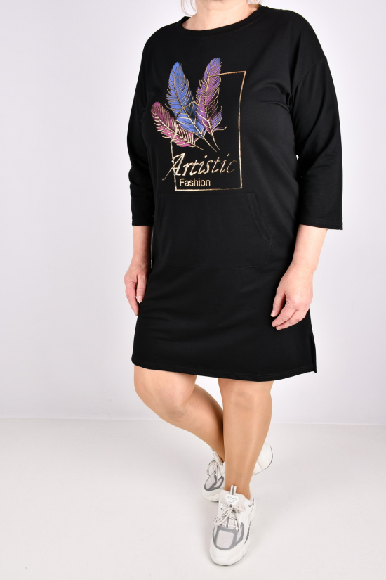 Платье женское трикотажное (цв.чёрный) "Love Me" размер 48-50 арт.W105