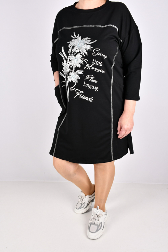 Сукня жіноча трикотажна (кол. чорний) "Love Me" розмір 48-50 арт.W104