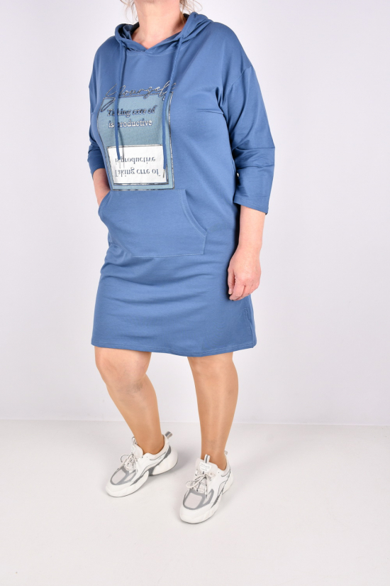 Сукня жіноча трикотажна (кол. синій) "Love Me" розмір 46-48 арт.W103