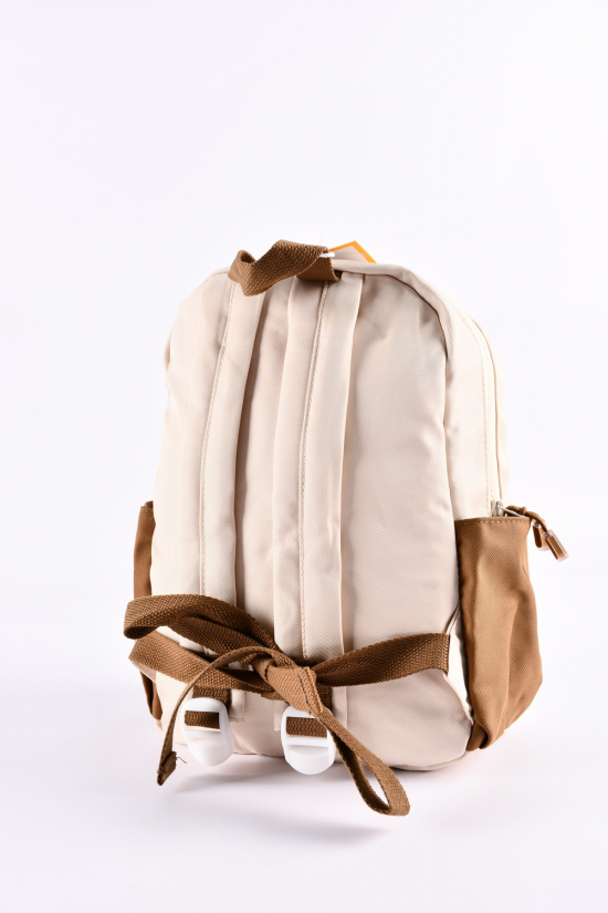 Рюкзак з плащової тканини (кол. кремовий/коричневий) розмір 31/22/10 см арт.1008