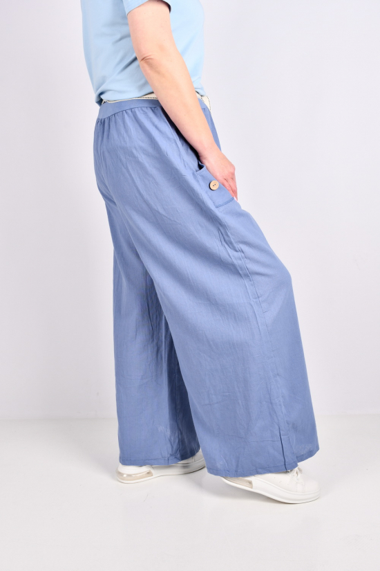 Штани жіночі цв. синій (тканина льон) "QIANZHIDU" Розміри в наявності : 54, 56 арт.DK15551717