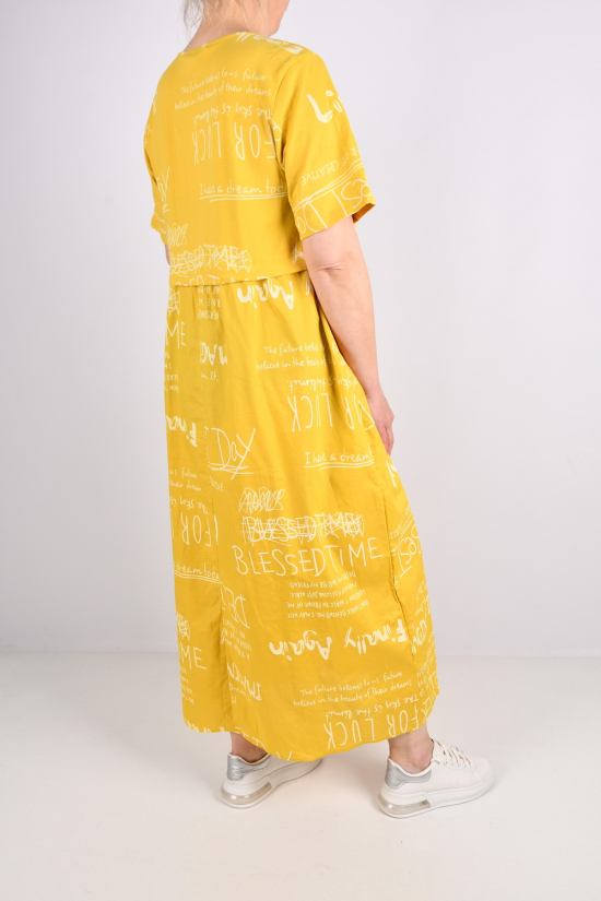 Платье женское трикотажное (цв.горчичный) "QIANZHIDU" Размеры в наличии : 50, 52, 54 арт.CL31553046