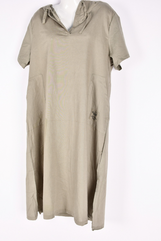 Платье женское (цв.мяты)(ткань лен) "QIANZHIDU" Размеры в наличии : 50, 52, 54, 56 арт.DL35153546