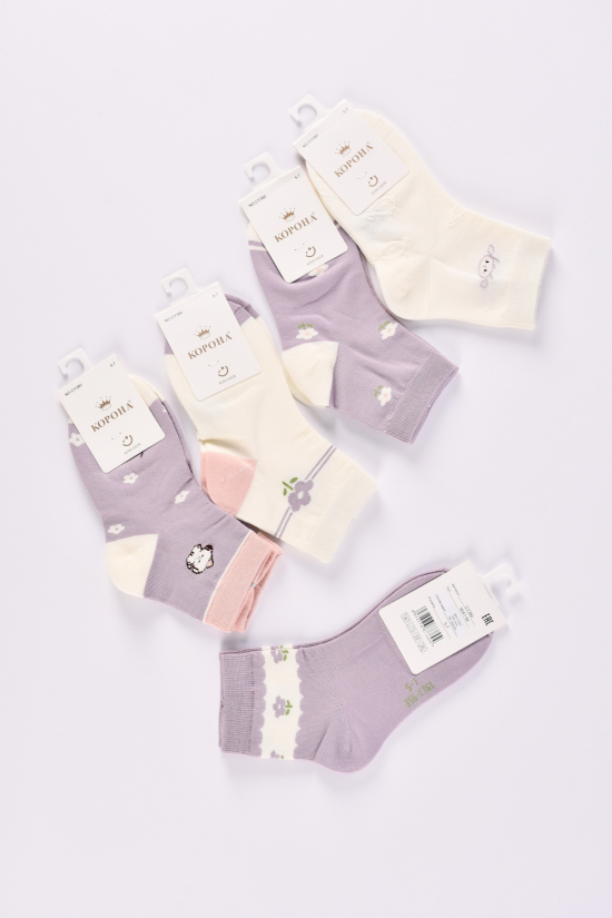 Шкарпетки для дівчинки від 5-7років (80% бавовна, 15% лайкра, 5% спандекс) "Корона" арт.CY-380-3