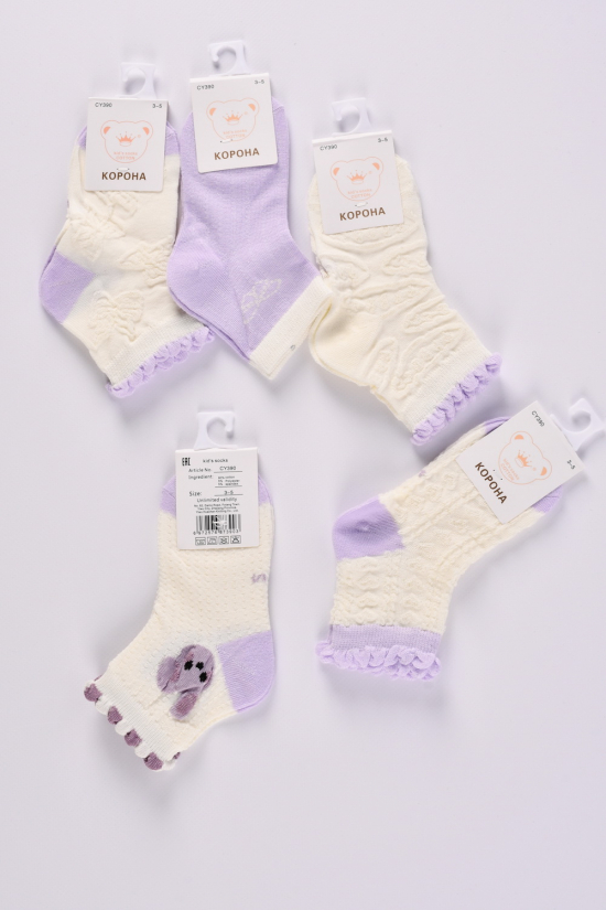 Шкарпетки для дівчинки від 3-5років (90% бавовна, 5% лайкра, 5% спандекс) "Корона" арт.CY390-3