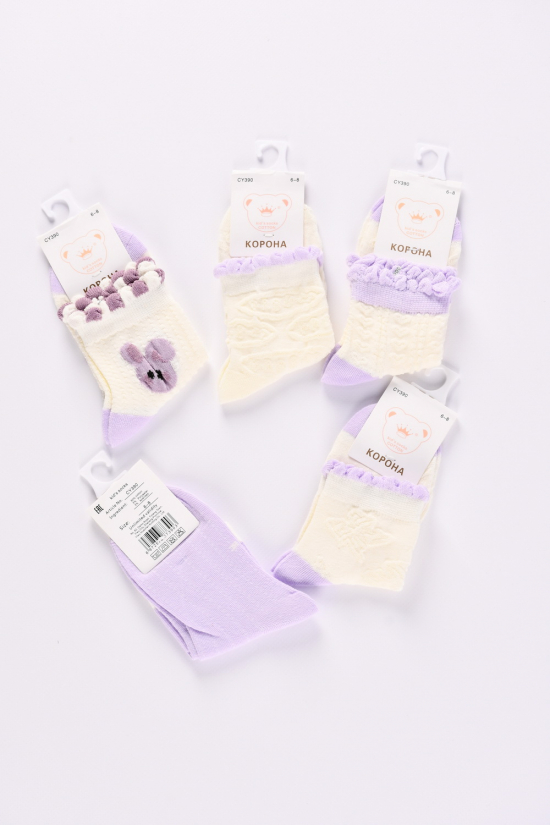 Шкарпетки для дівчинки від 6-8років (90% бавовна, 5% лайкра, 5% спандекс) "Корона" арт.CY390-3