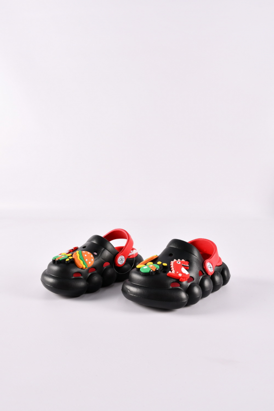 Кроксы детские (цв.чёрный/красный) материал EVA Размеры в наличии : 24, 25, 26, 28, 29 арт.036