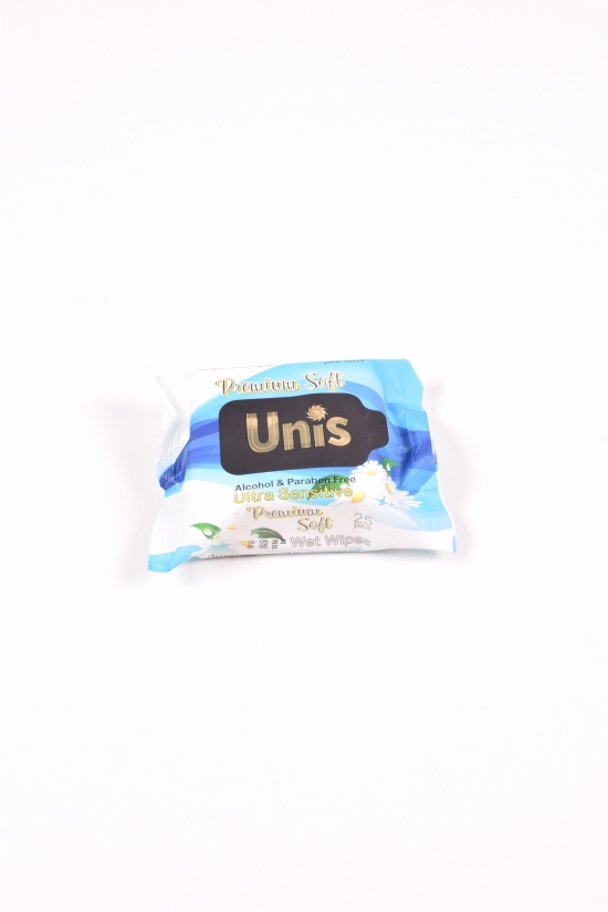 Вологі серветки "UNIS" універсальні для всієї родини (екстракт ромашки) 25шт. арт.25
