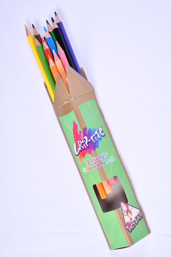 Олівці кольорові (12 кольорів) "Grip-rite" арт.9100-12CB